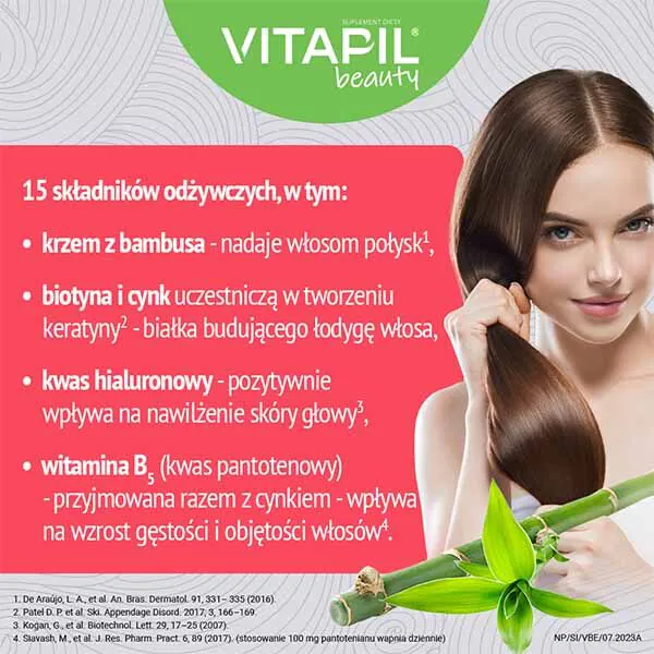 Vitapil Beauty, Suplement diety na włosy, skórę i paznokcie, Kapsułki