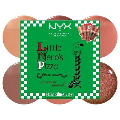 Sada profesionálního líčení Nyx Butter Gloss, Pizza Box, kazeta Home Alone, tělové odstíny rtů, limitovaná edice, 1 kus.