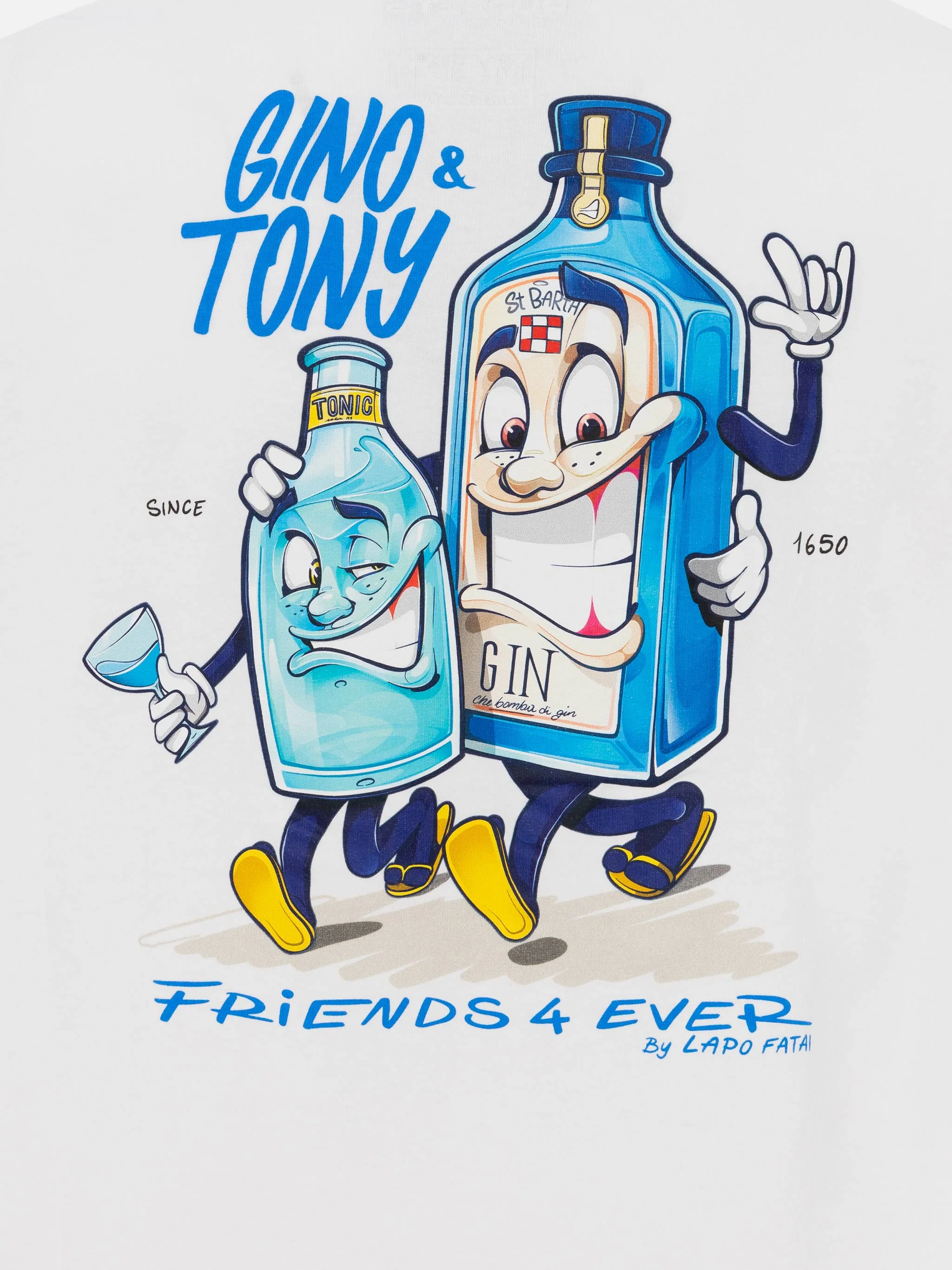 Heren katoenen T-shirt met Gino & Tony Cryptopuppets-print | CRYPTOPUP