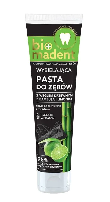 BIOMadent Pasta do zębów z Węglem Drzewnym z Bambusa i Limonką Wybielająca
