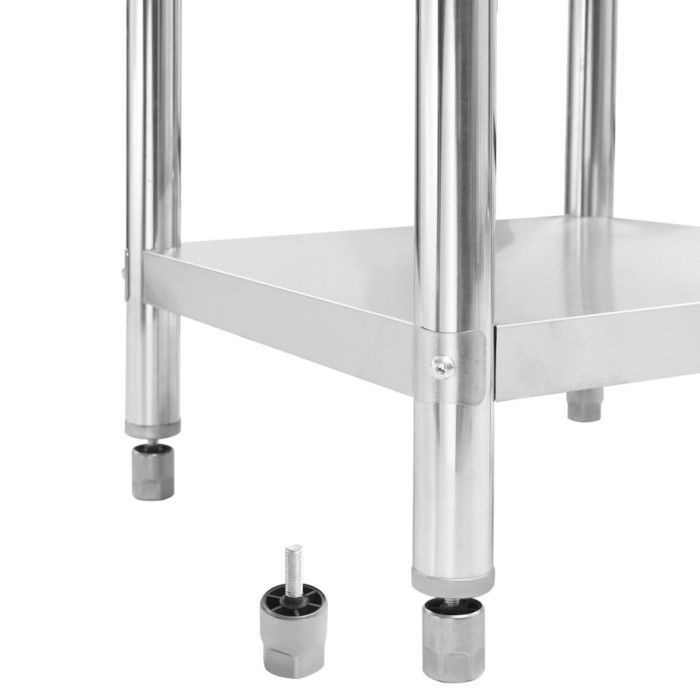 Mesa de trabajo de cocina vidaXL con protector contra salpicaduras, 100x60x93 cm, acero inoxidable, 51189