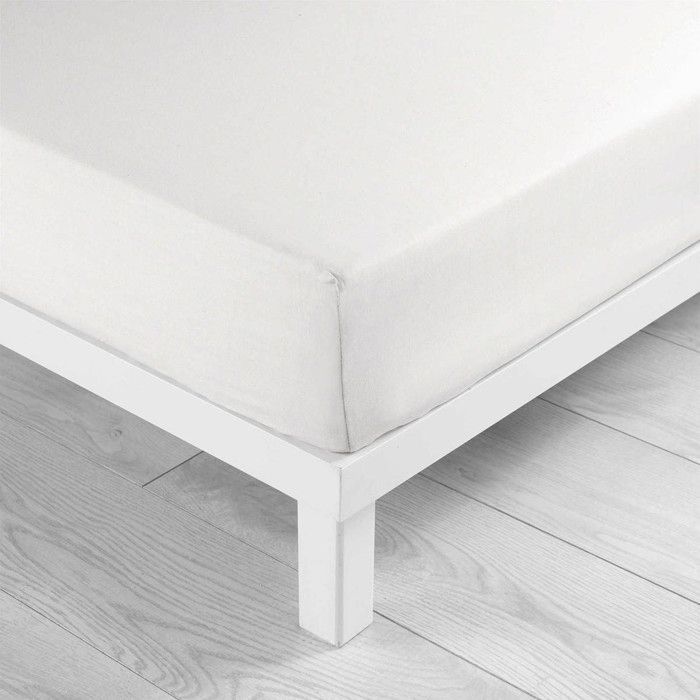Fitted sheet - DOUCEUR D'INTERIEUR - 140x190 cm - 30 cm deep pocket - 100% cotton - White
