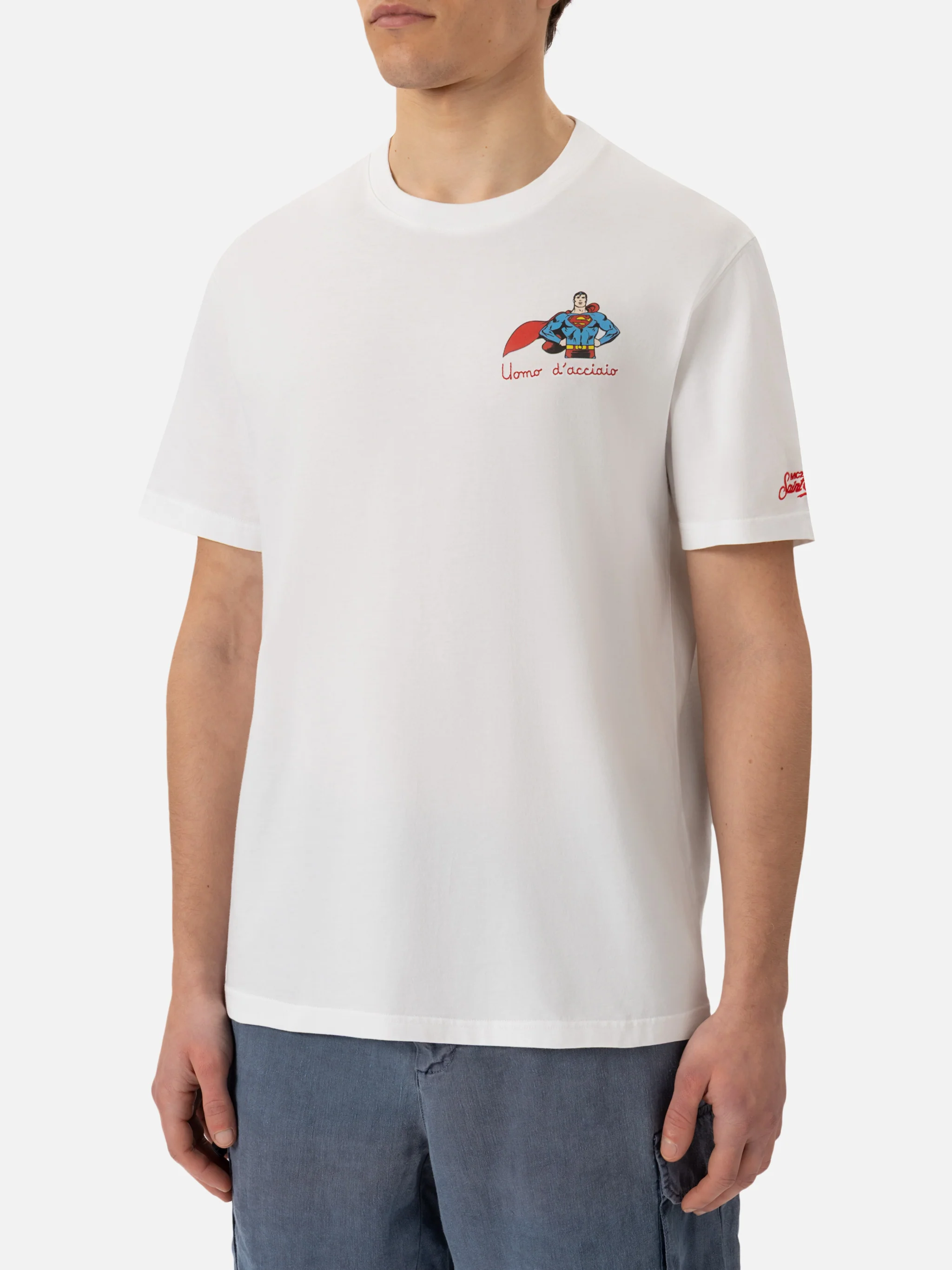 T-shirt Man in cotone con ricamo Uomo d'Acciaio | SUPERMAN SPECIAL EDI