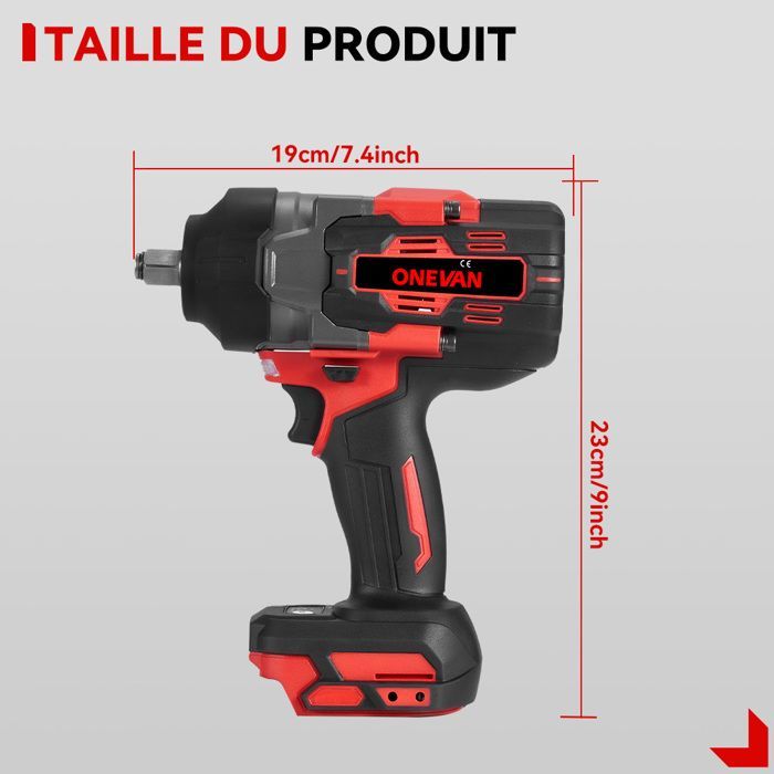 Llave de impacto - ONEVAN - ONEVAN - Inalámbrica 1/2