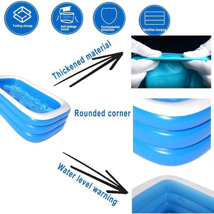 Inflatable Swimming Pool, Family Pool, 3 Layers, 150 * 105 * 50 cm