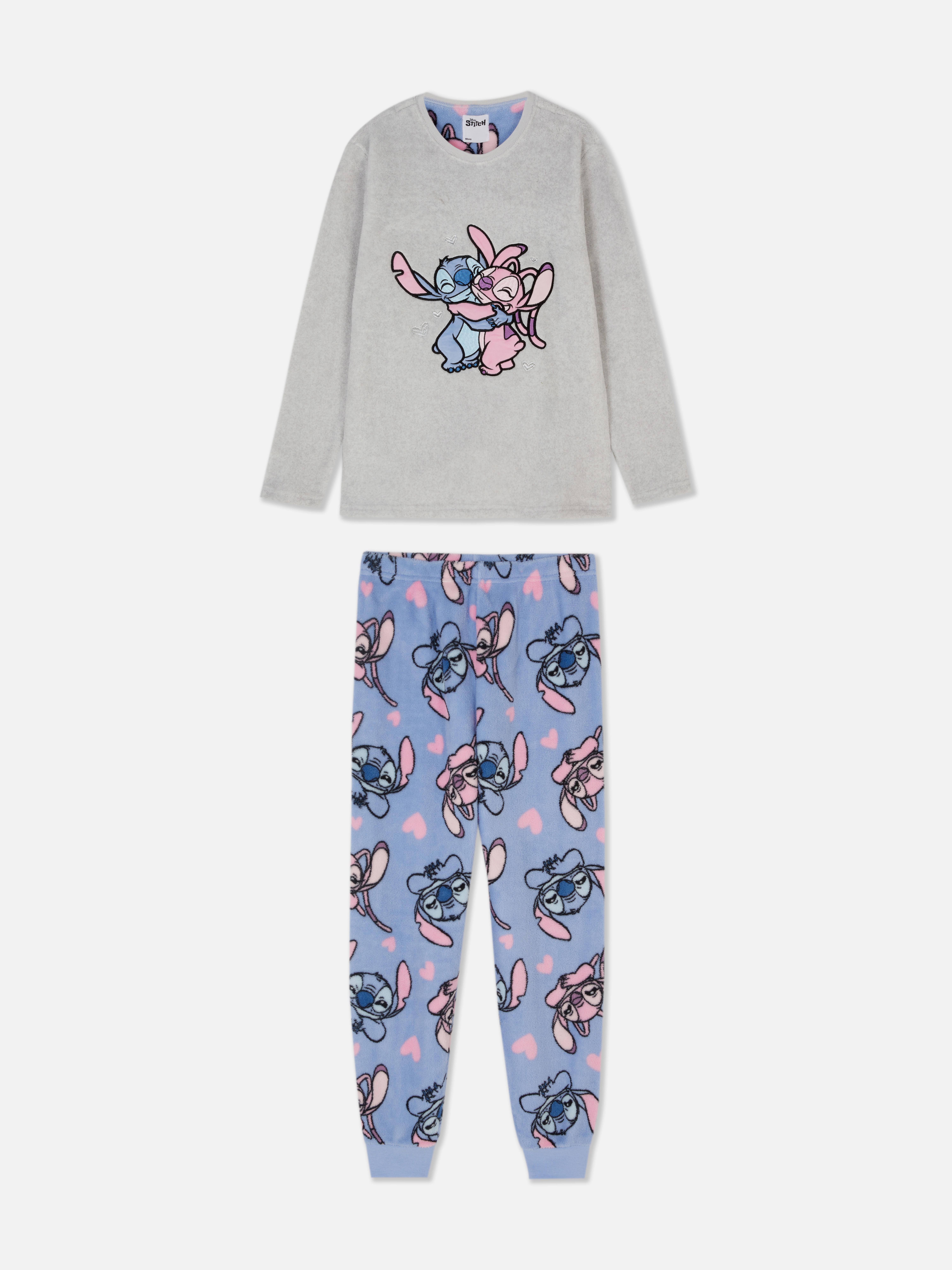 Pijamale pentru fete Disney Stitch & Angel Pijamale Stitch și Angel cu bluză cu mânecă lungă și pantaloni cu manșete