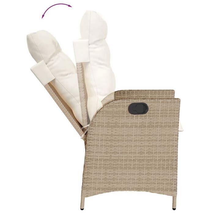 Conjunto de comedor de jardín de ratán sintético - vidaXL - 9 piezas - Mesa 200x100x74 cm - Sillas reclinables