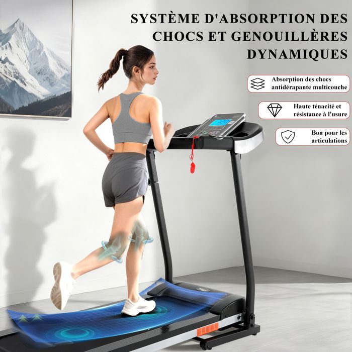 Tapis roulant elettrico pieghevole Novonova con velocità regolabile, schermo LCD, Bluetooth, 12 programmi NV1025