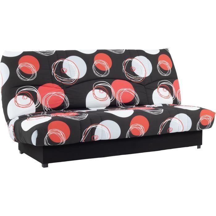 Divano letto click-clack - 3 posti - Black Planet - 190 x 90 x 92 cm - PIXIE