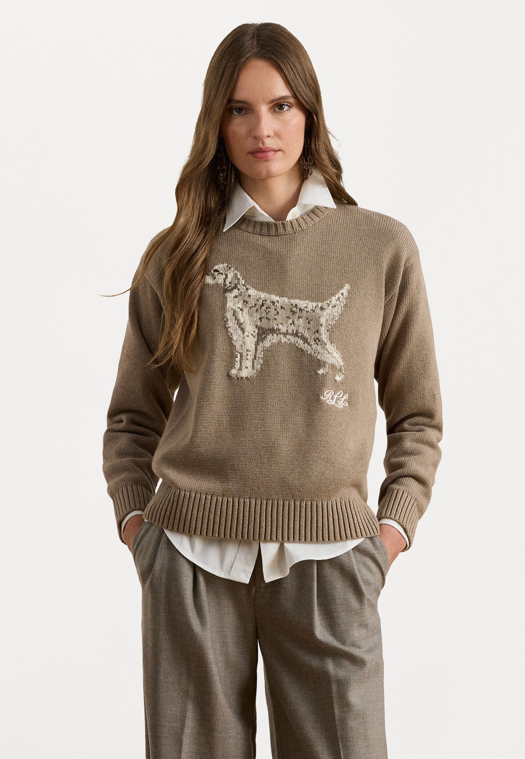 Lauren Ralph Lauren INTARSIA KNIT ENGLISH SETTER SWEATER - Jumper - adirondack heather multi
