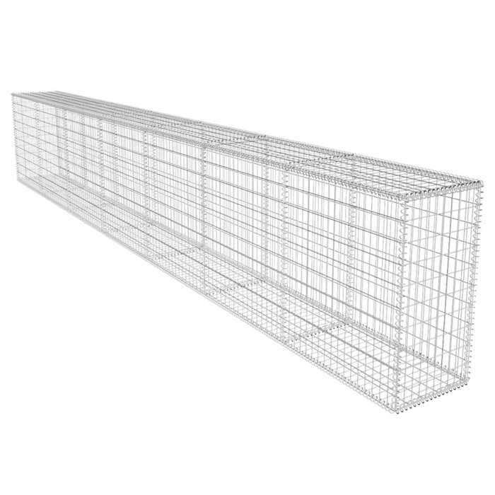 vidaXL Gabion Muurdeksel 600x40x100 cm Tuin Terras Steenmand 142530