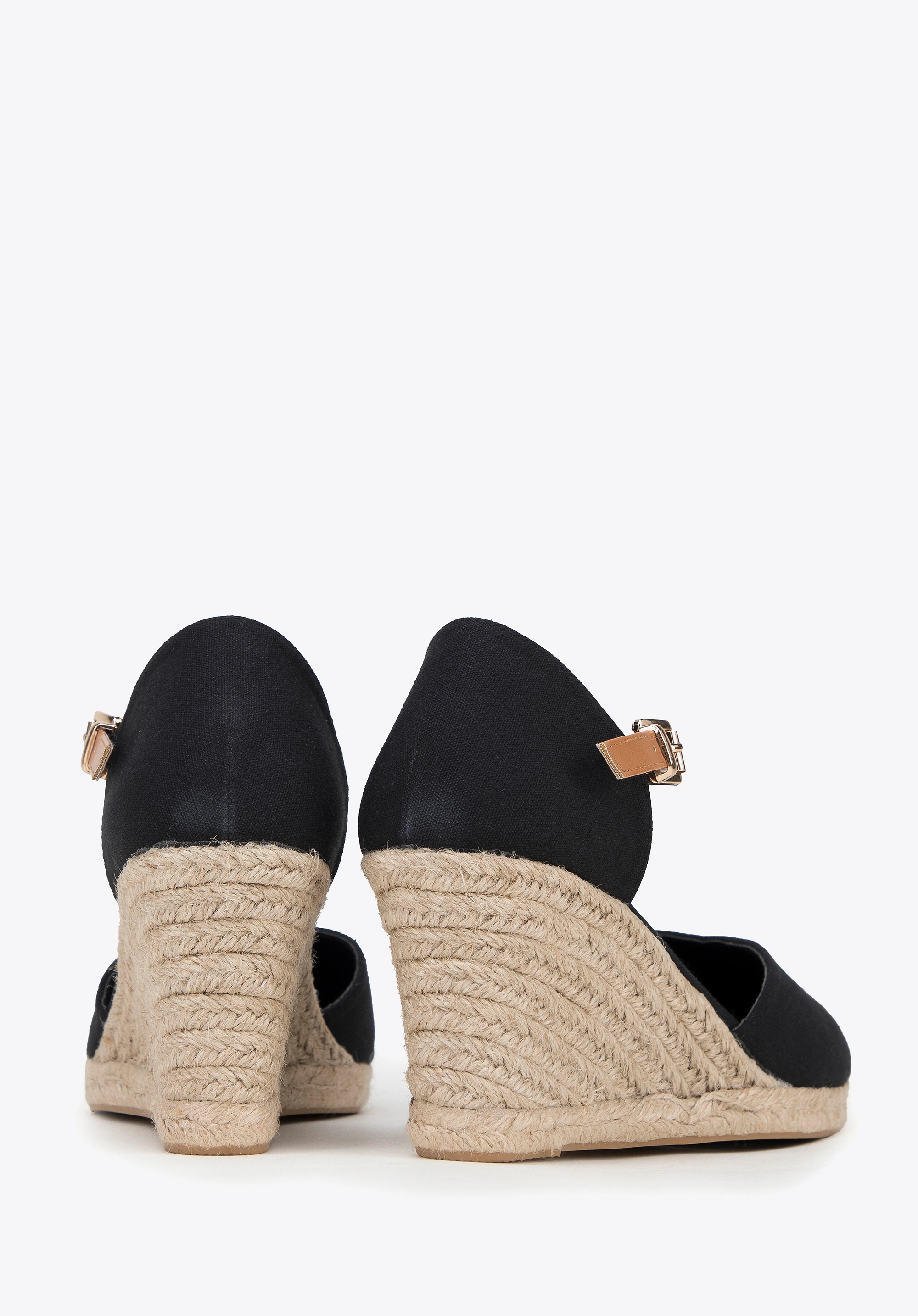 Damskie espadryle z zapięciem na pasek czarne