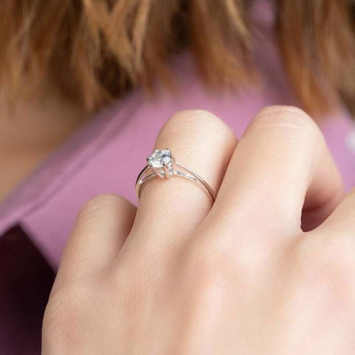 Bague solitaire - Bijouxia - Cristal ZIRCONIUM - Argent massif 925 - Qualité Bijouterie