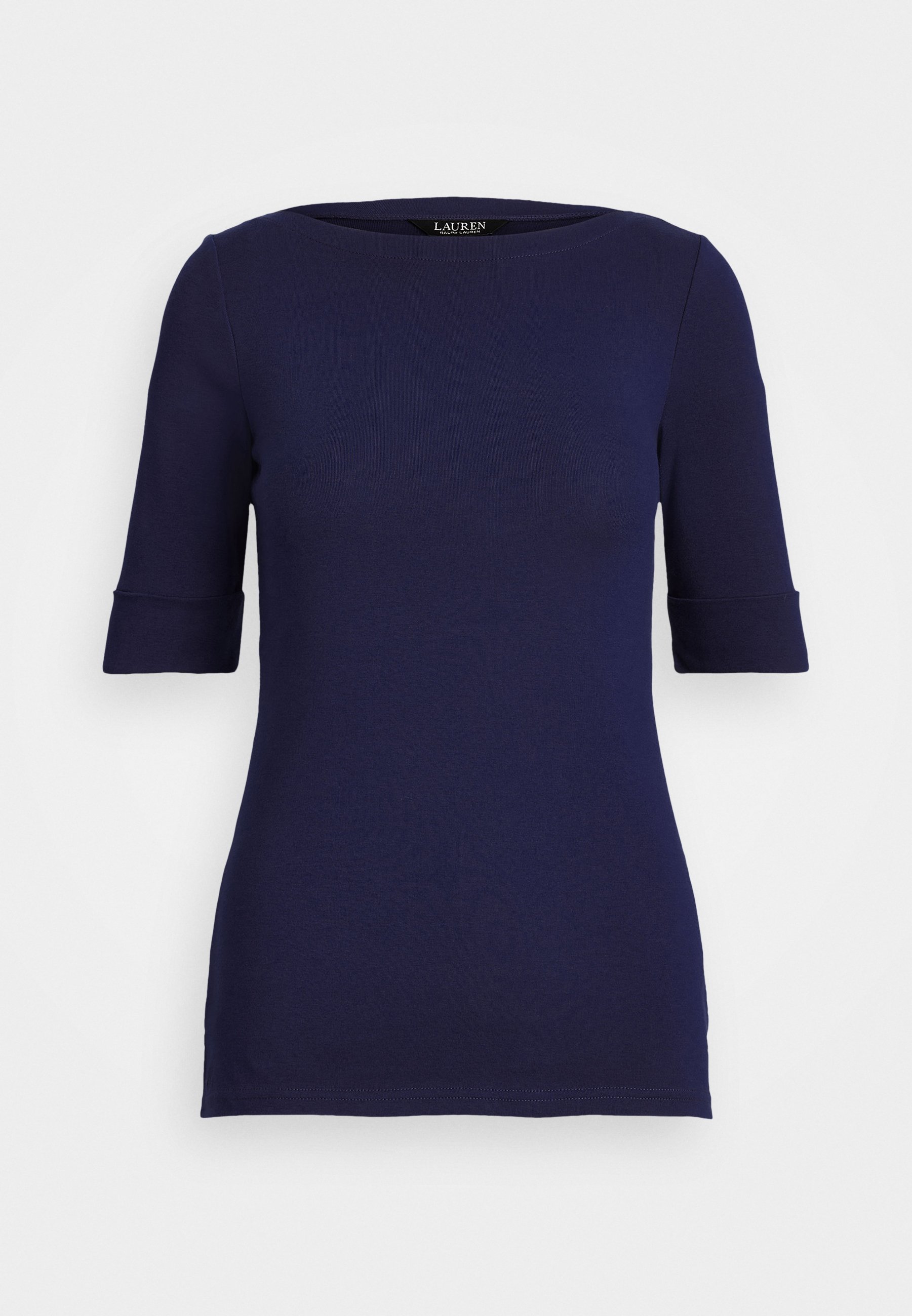 T-shirt Lauren Ralph Lauren Petite en coton stretch à col bateau - T-shirt basique - bleu marine