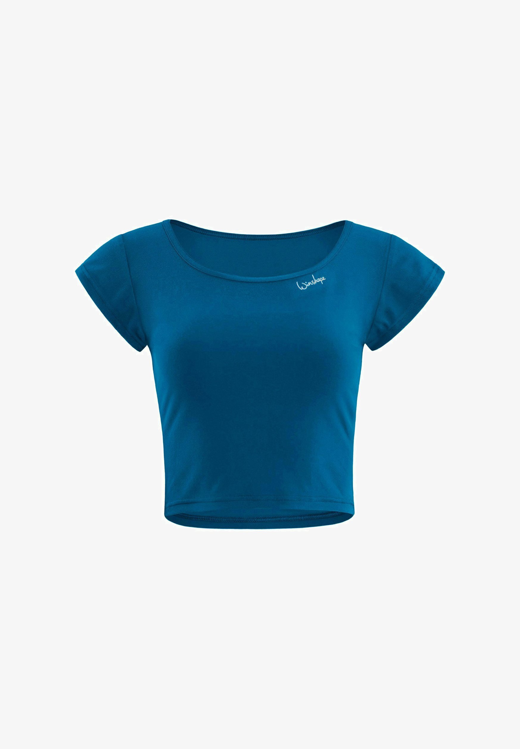 „Winshape“ FUNKCIONALŪS LENGVI IR ŠVELNŪS TRUMPINTI KURZARM marškinėliai – žalsvai mėlyni