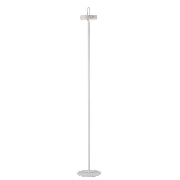 Moda LED battery-powered floor lamp with magnetic head, white