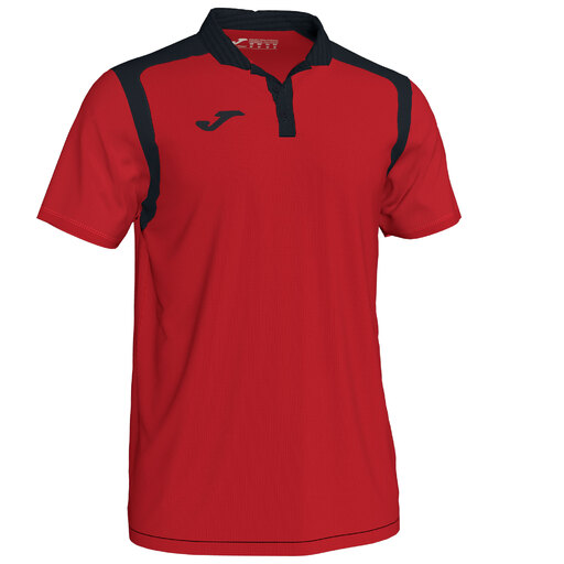  Camisa polo de manga curta Joma Championship V, vermelha/preta