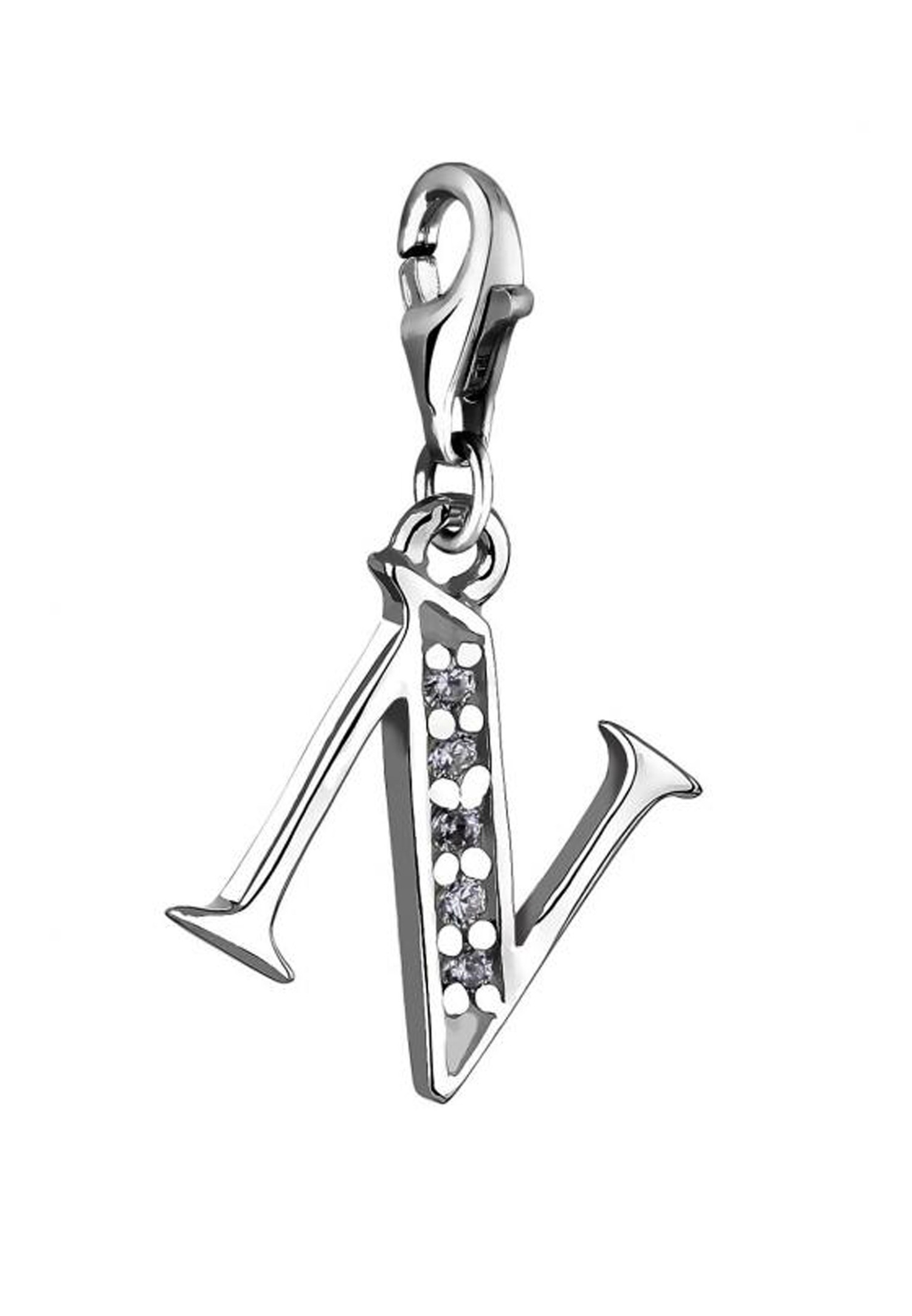 Nenalina Charm lettre Pendentif individuel et personnalisé en argent 925 Sterling pour tous les porteurs de Charm actuels