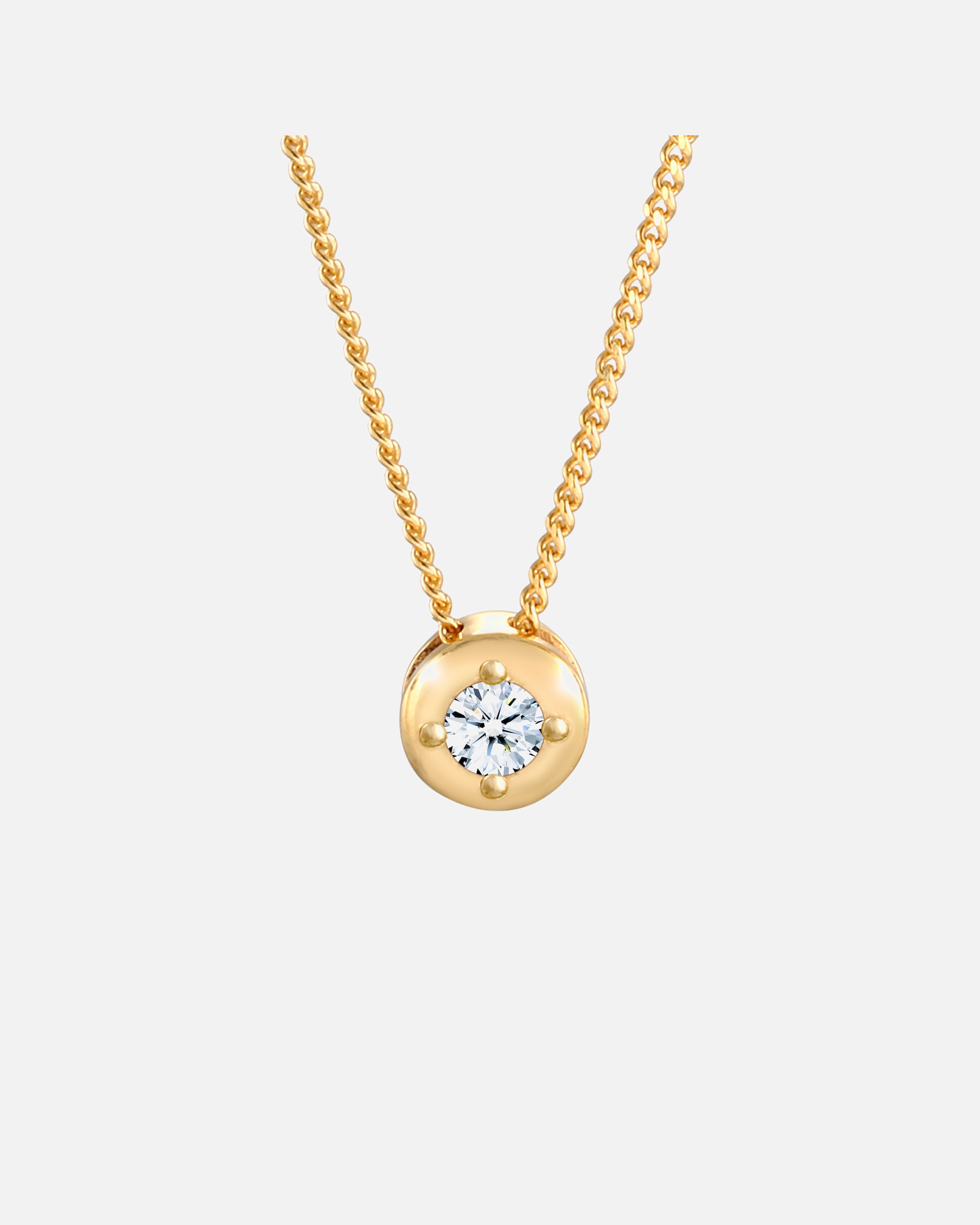 Elli DIAMONDS Pendentif solitaire pour femme élégant avec diamant (0,11 ct.) en argent sterling 925