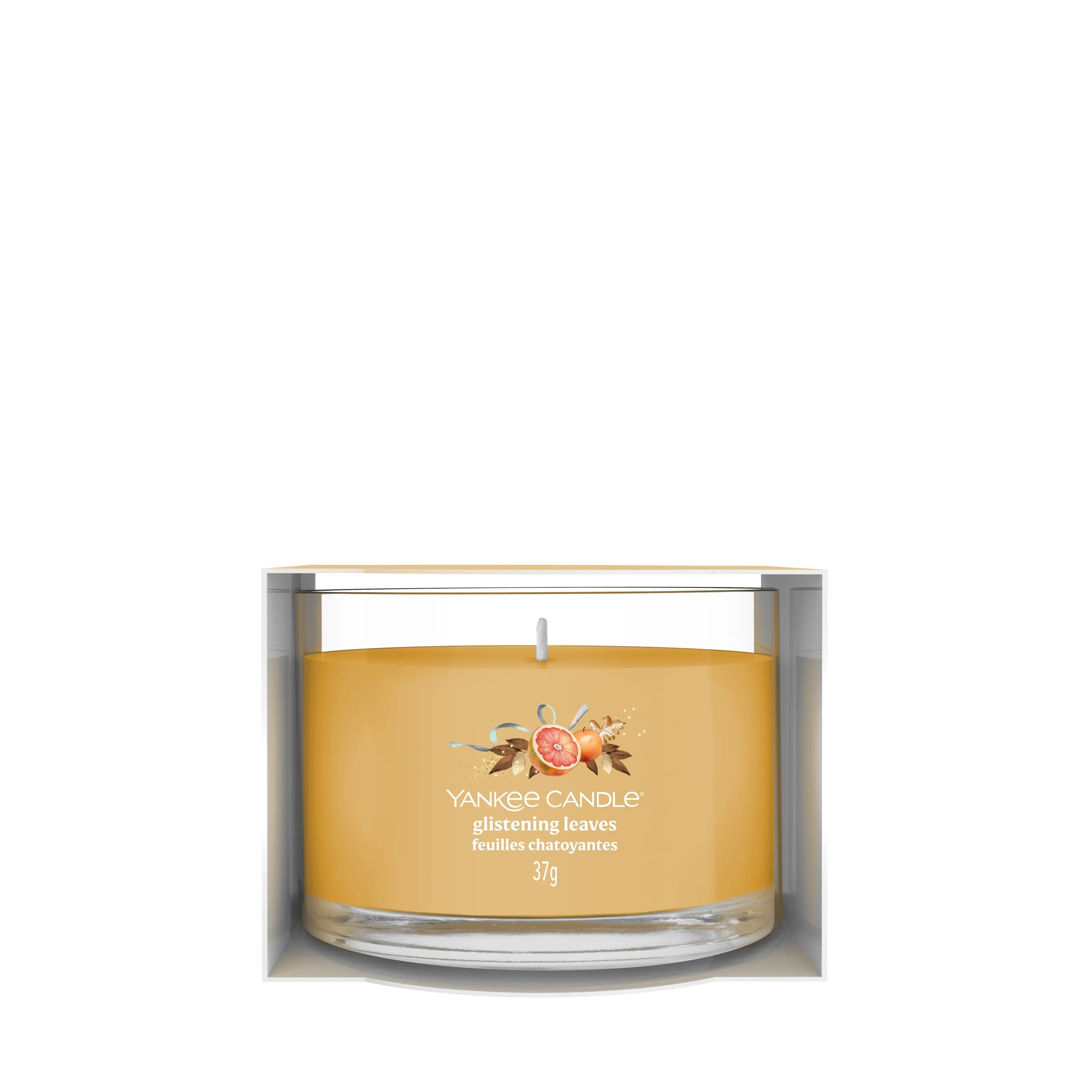 Filled Votive Candles Glistening Leaves - Candela Profumata