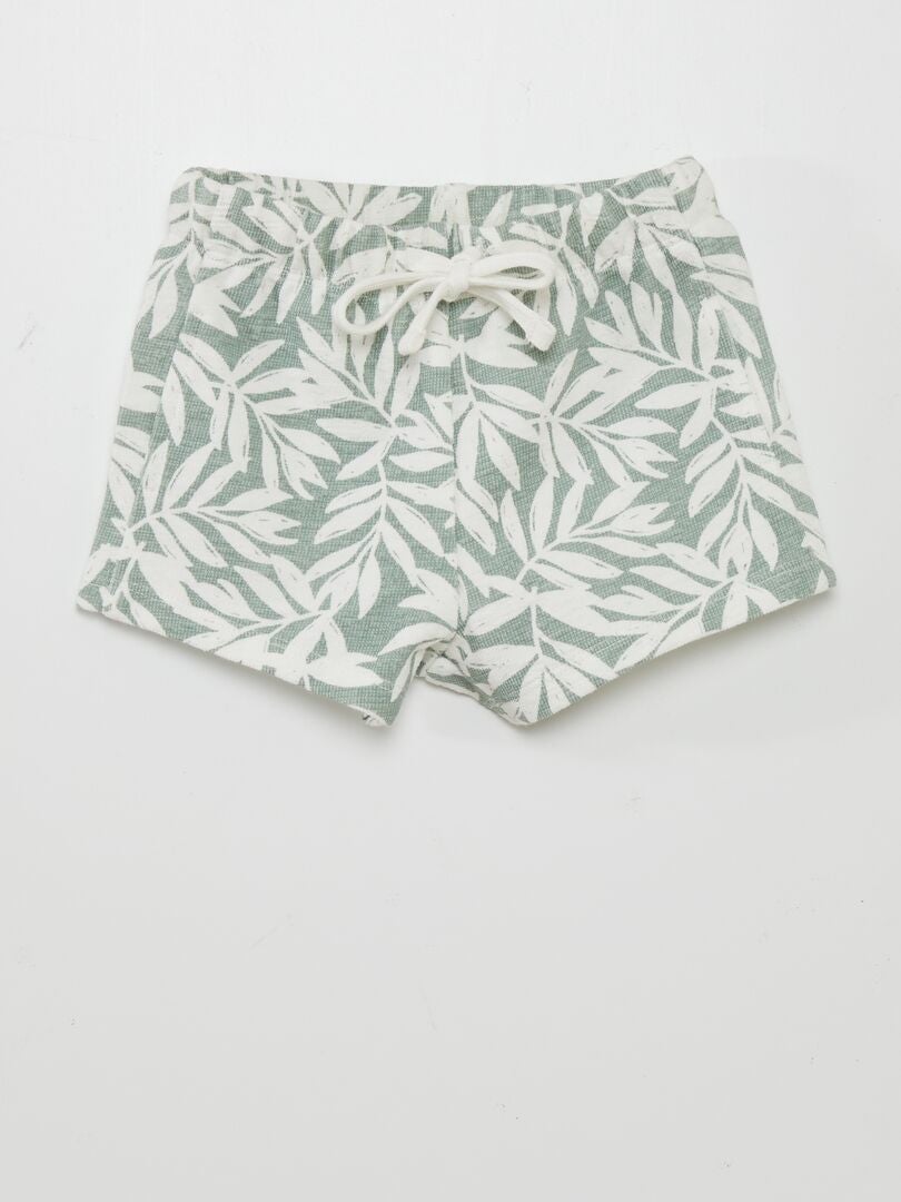 Calções de malha com estampa - VERDE