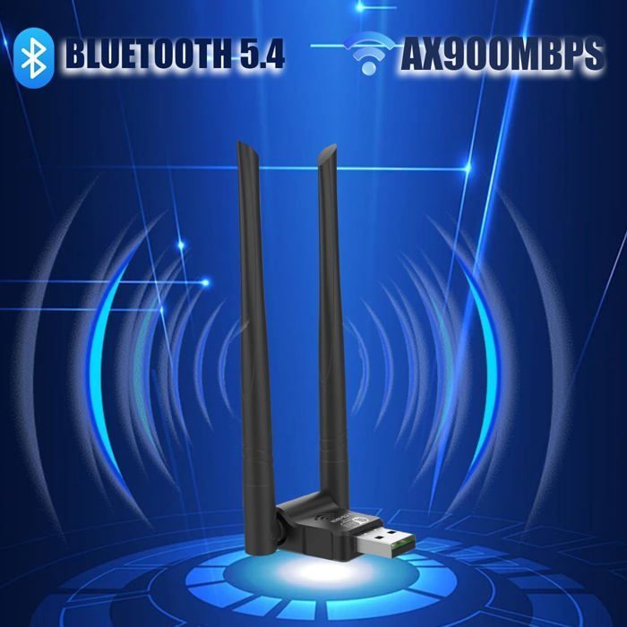 Clé WiFi USB 1Gbps Double Bande 2.4/5GHz, Adaptateur USB 3.0 avec 2 Antennes Longue Portée pour PC Windows