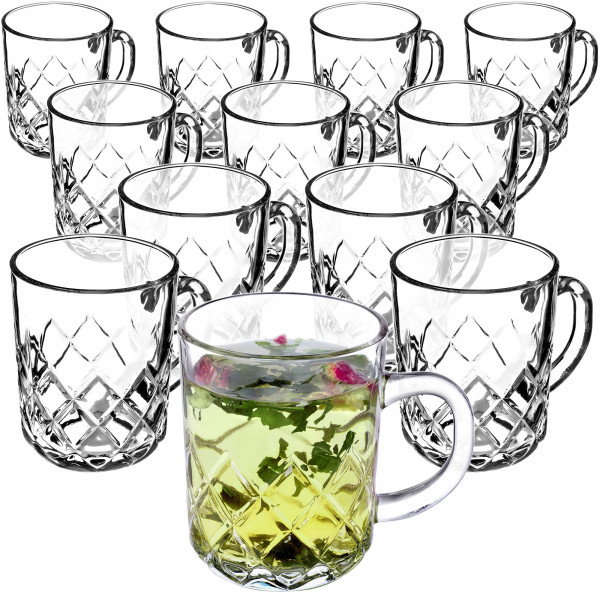 KADAX Kubki do kawy i herbaty w romby 230 ml, 12 szt.