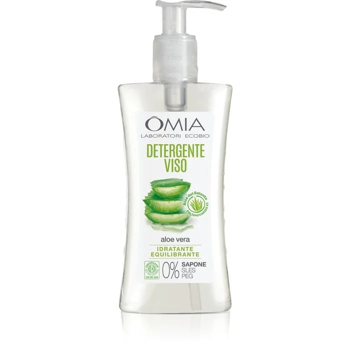 OMIA Feuchtigkeitsspendendes und ausgleichendes, ökologisches Gesichtsreinigungsgel mit Aloe Vera für normale oder Mischhaut, 200 ml