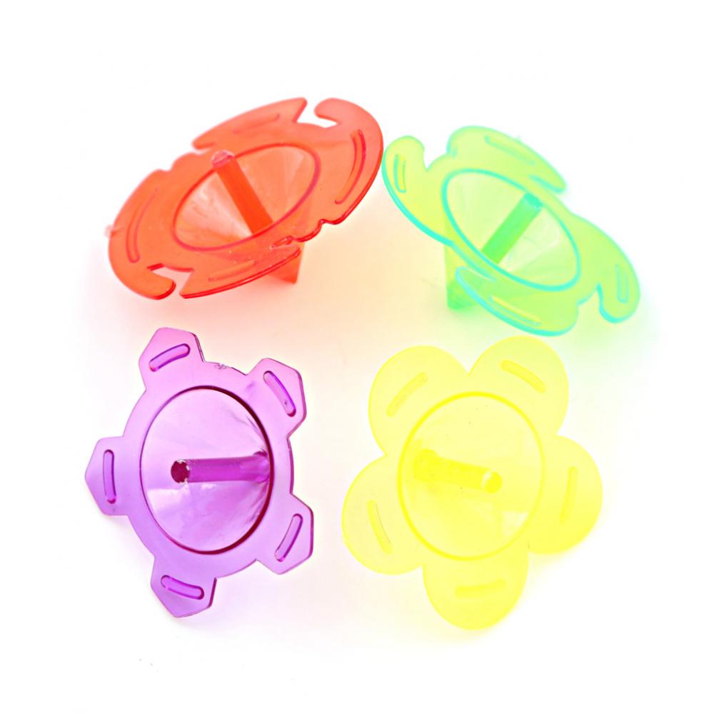 Conjunto com 10 unidades de mini piões de plástico para jardim de infância, brinquedos giratórios individuais para fidget spinners, cores sortidas.