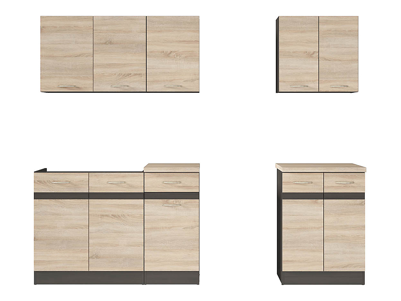 Junona 180 Komplet kuchenny Junona Line A 180 cm dąb sonoma z blatem
