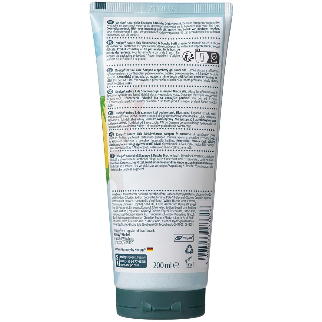 Kneipp Duschgel Nature Kids 2-u-1 Duschshampoo Kleiner Drache - 200 ml