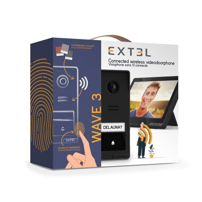 Visiophone sans fil connecté avec accès par empreinte digitale - Wave 3 - Extel - 720337