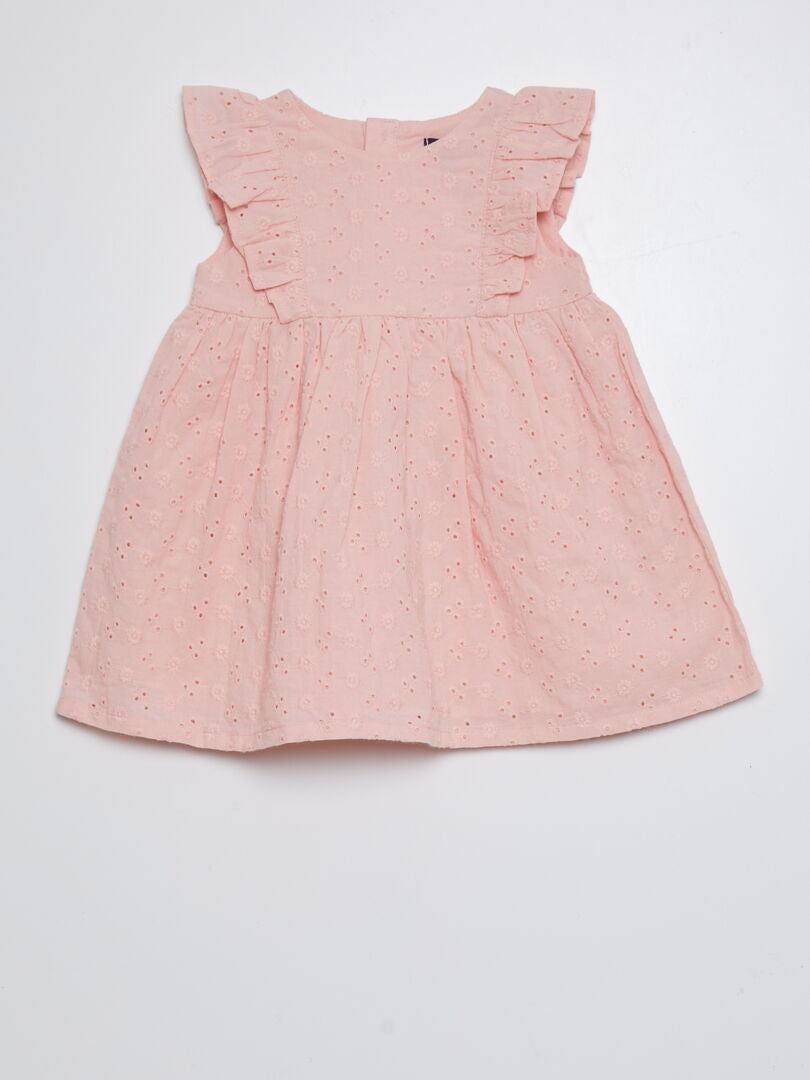 Vestido com bordado em ponto inglês - ROSA