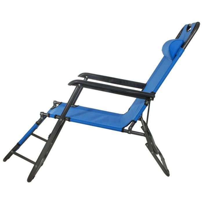 Lettino prendisole da giardino pieghevole - SPRINGOS - blu - Chaise longue da giardino