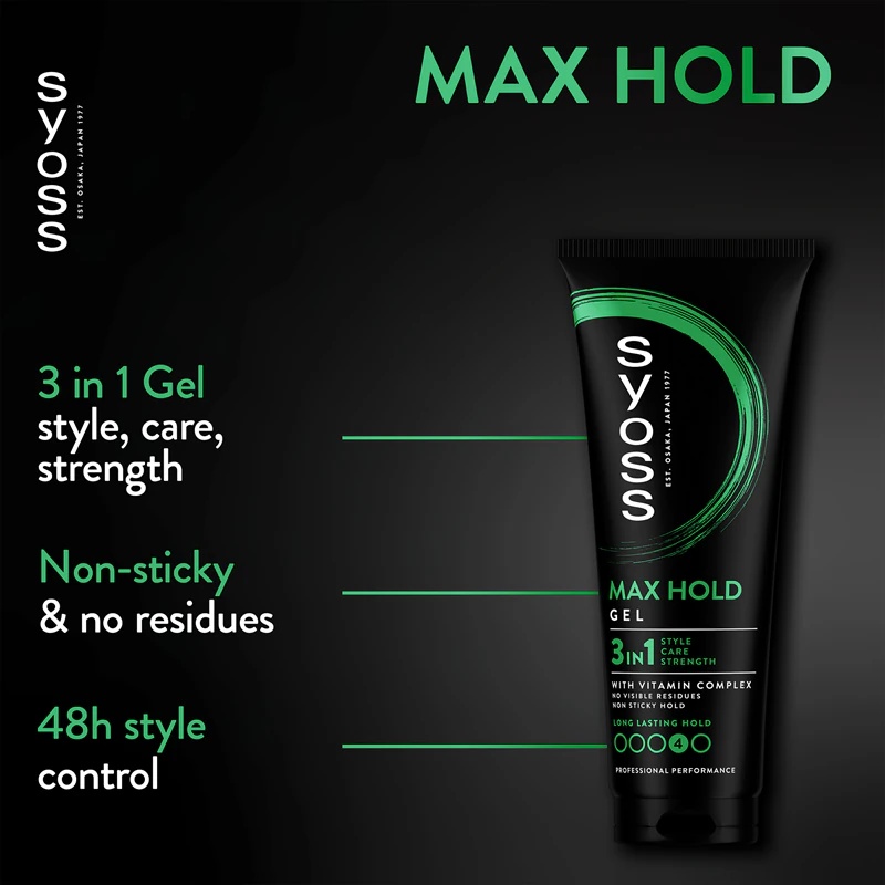 Syoss Max Hold stipras fiksācijas matu želeja