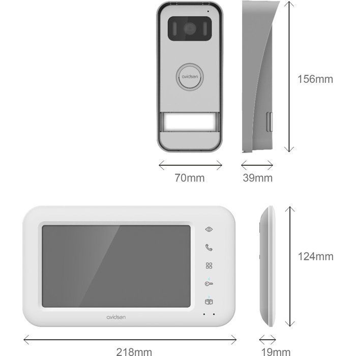 Videoportero cableado - AVIDSEN - Elia Smart 2 - Con doble control - Hasta 100 m entre la pantalla y la unidad exterior