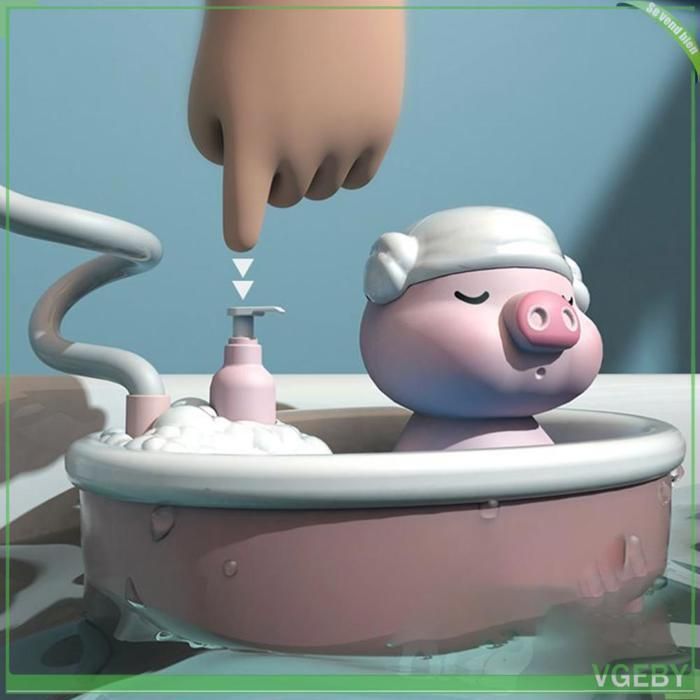 Jouet de bain - FAFEICY - Cochon - Arrosage doux - Tuyau flexible - Rose