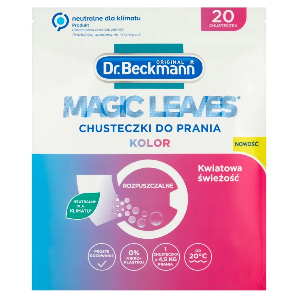 Dr Beckmann Magic Leaves Chusteczki do prania kolorowego