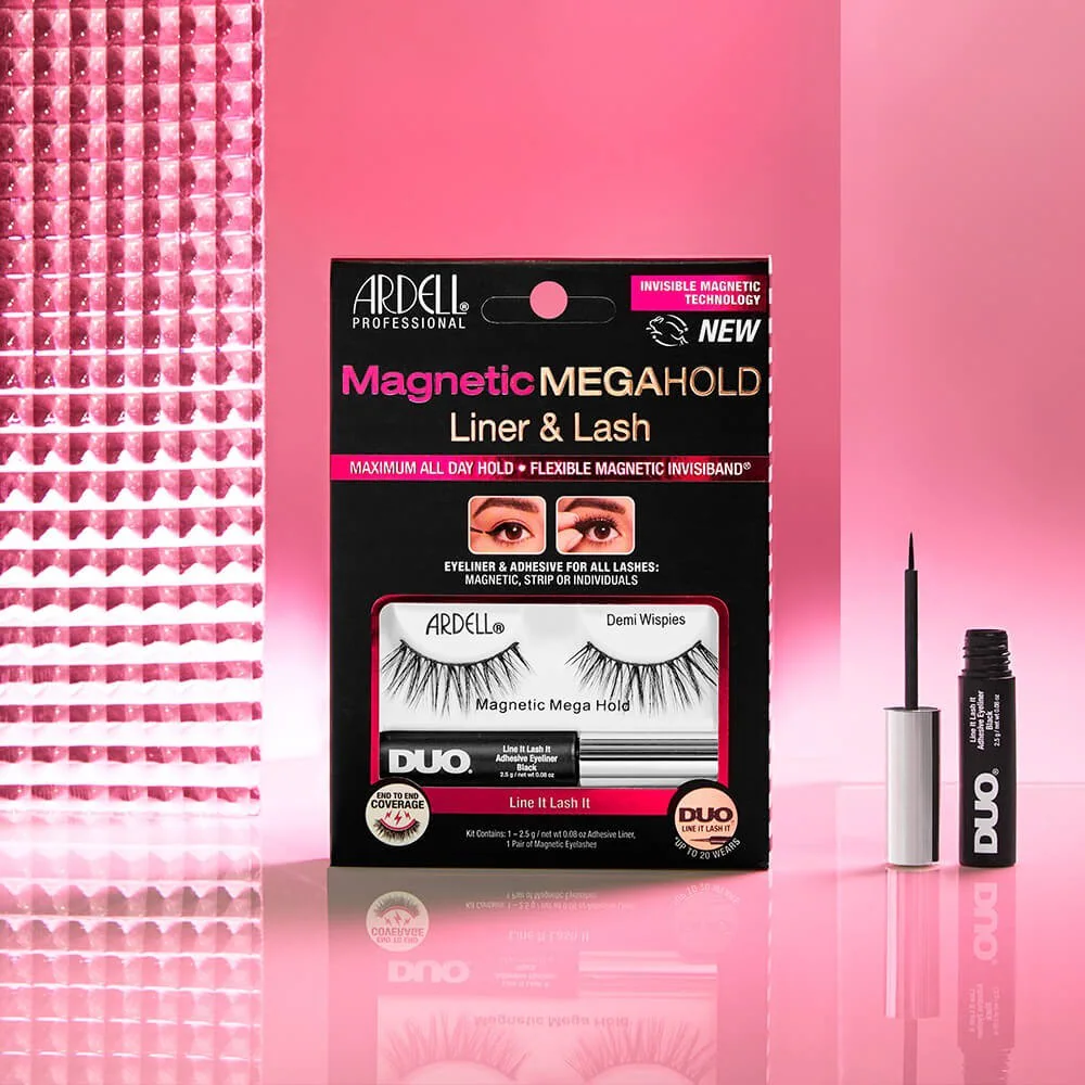 Ardell Faux-cils magnétiques MegaHold Demi Wispies Ardell et Colle Eyeliner Duo