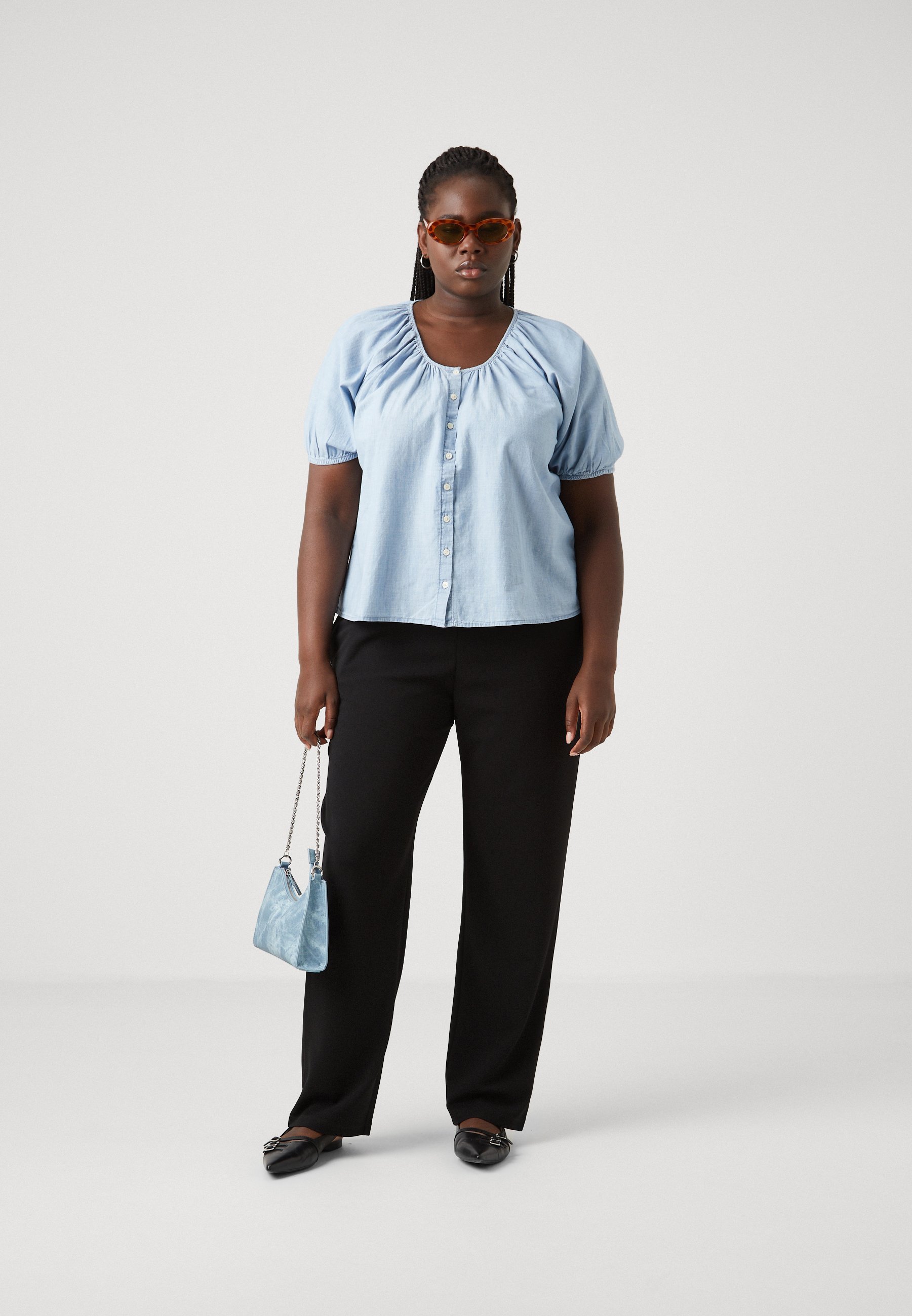 ONLY Carmakoma CARLAMA STRAIGHT - Kangashousut - black