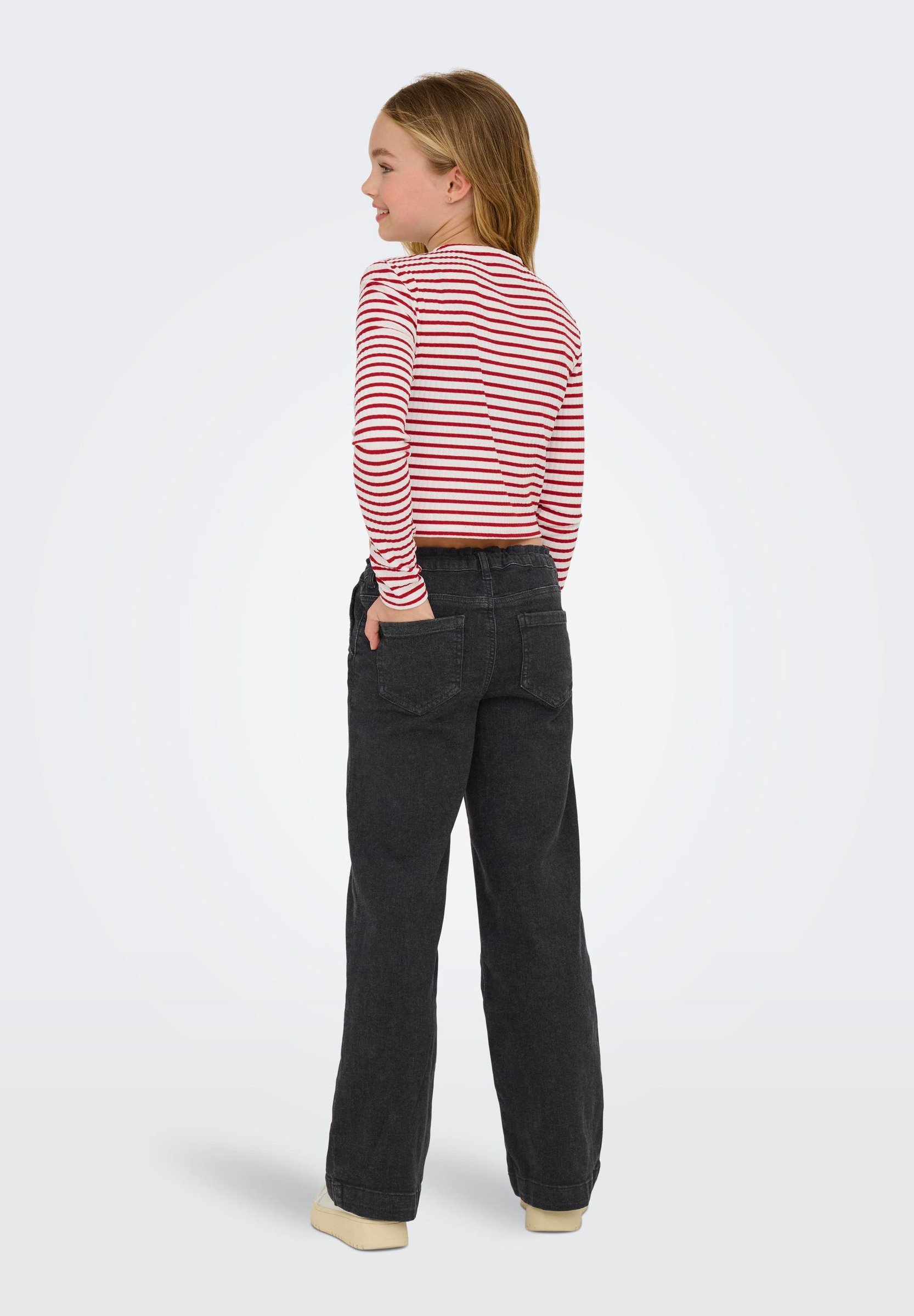 ALLEEN VOOR MEISJES - Uitlopende jeans - zwarte denim