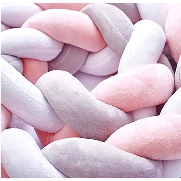 NUANJIA 3M Tour de Lit Bébé Coussin Serpent Tressé Pare-chocs Velours Berceau Pour les Nouveau-nés lit Sommeil