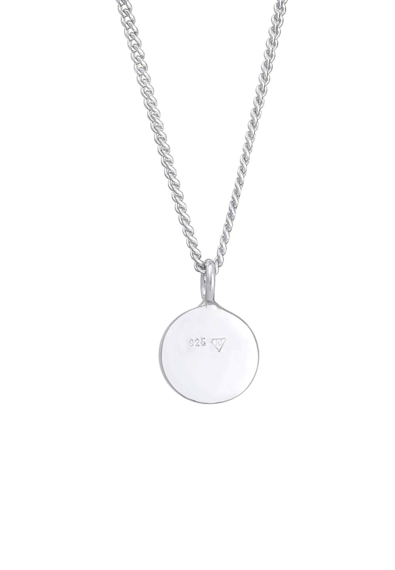 Elli Enfants avec Smiling face pendentif plaquette avec émail orange en argent sterling 925