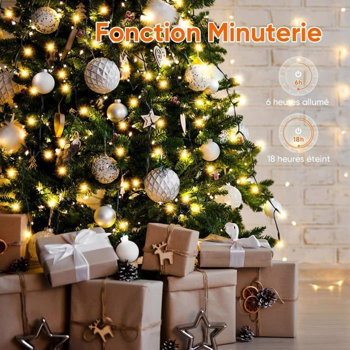 Guirlande Lumineuse 280 LEDs pour Sapin de Noêl, 2m x 8 exterieur Etanche Guirlande LED Sapin Décoration (1,5-2,8m sapin)