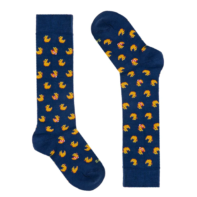 Calcetines largos infantiles con estampado de patos