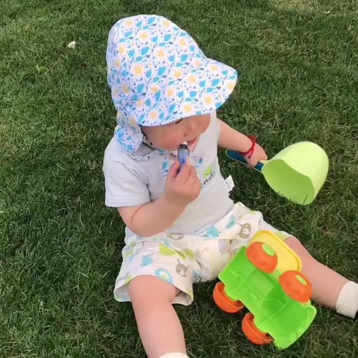 Sombrero de sol FUNMOON para niños de 0 a 5 años, con orejeras, protección UV para la playa y exteriores, con solapa - 688062