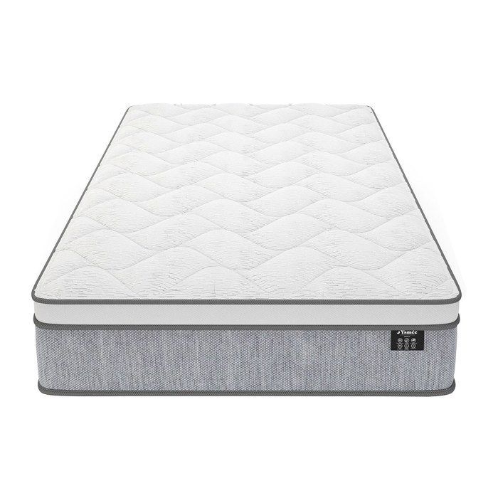 Base de cama y colchón de muelles ensacados DREAMEA SERENITE de 22 cm de grosor - 90x190 cm