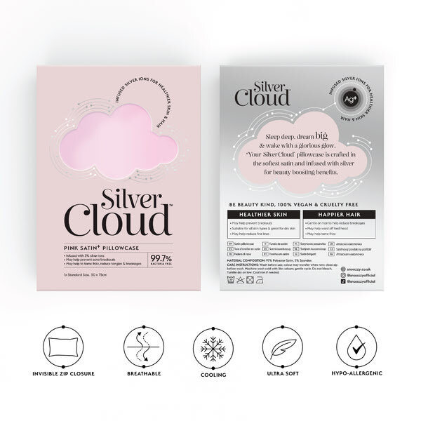 Kissenbezüge aus rosa Satin von Silver Cloud, 4er-Pack