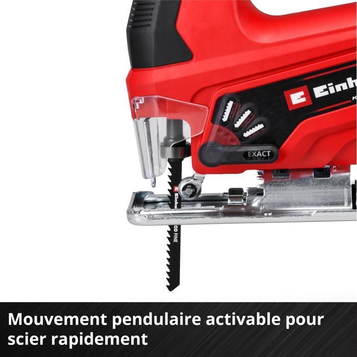 Einhell Scie sauteuse sans fil TC-JS 18 Li - Solo PXC (18V) Livré sans Batterie ni Chargeur