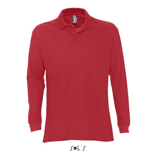 Polo à manches longues en piqué étoilé pour hommes